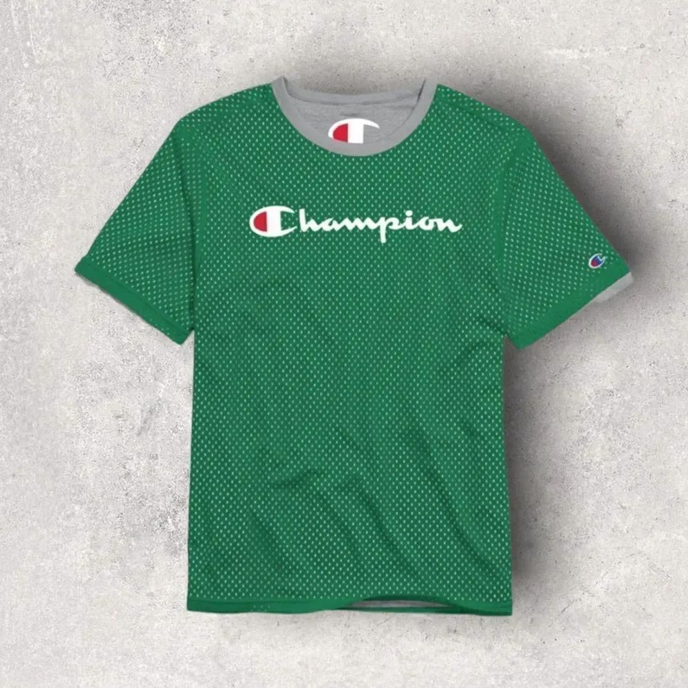 Champion Reversible Mesh Tee Green Gray Medium